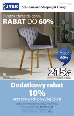 Jysk - gazetka promocyjna Świetna oferta dla domu. Rabat do 60% od środy 24.09 do niedzieli 12.10
