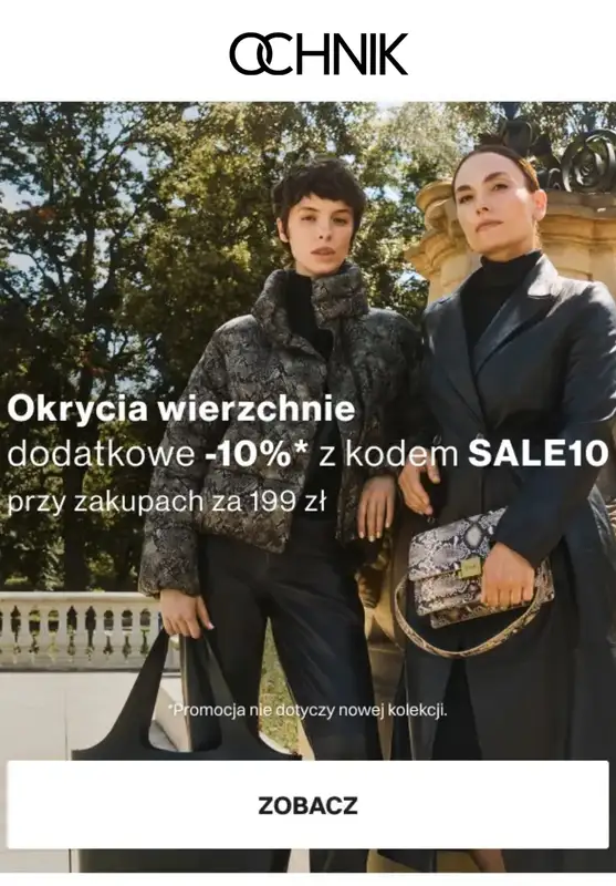 Ochnik - gazetka promocyjna Dodatkowe -10% na okrycia wierzchnie od czwartku 18.09 