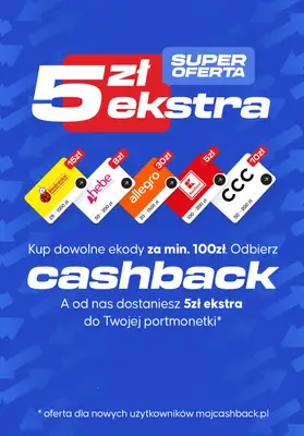 Kasa wraca - gazetka promocyjna Kupuj ekody i odbieraj cashback od poniedziałku 22.09 do niedzieli 05.10