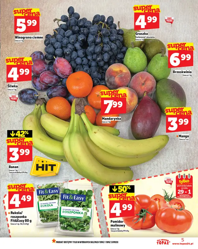 TOPAZ - gazetka promocyjna Gazetka od czwartku 25.09 do środy 01.10 - strona 5