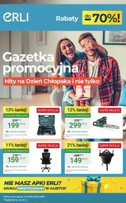Erli - gazetka promocyjna Gorące promocje na Dzień Chłopaka! od niedzieli 21.09 do niedzieli 28.09 Erli - gazetka promocyjna Gorące promocje na Dzień Chłopaka! od niedzieli 21.09 do niedzieli 28.09