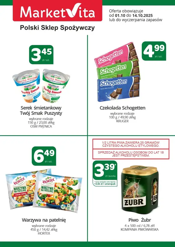 Marketvita - gazetka promocyjna Billboard od środy 01.10 do wtorku 14.10