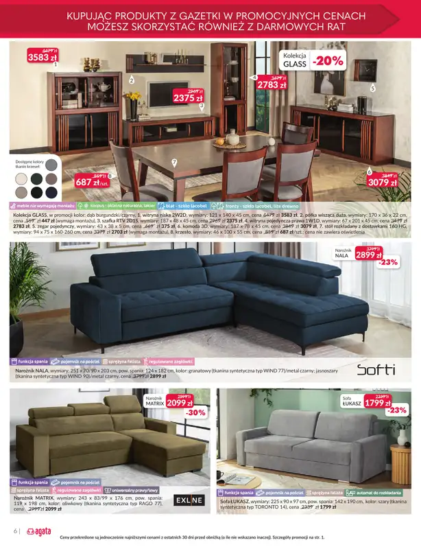 Salony Agata - gazetka promocyjna Gazetka od środy 24.09 do soboty 11.10 - strona 6