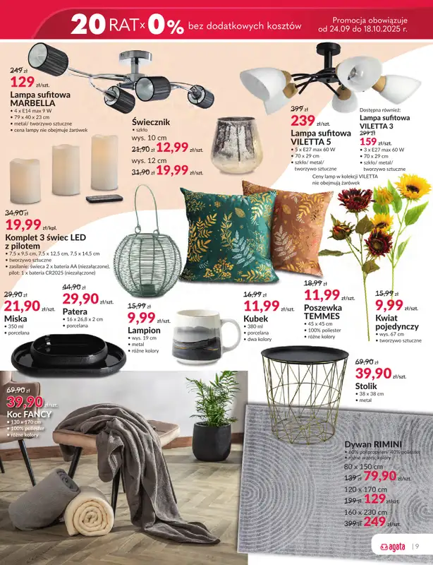 Salony Agata - gazetka promocyjna Gazetka od środy 24.09 do soboty 11.10 - strona 9