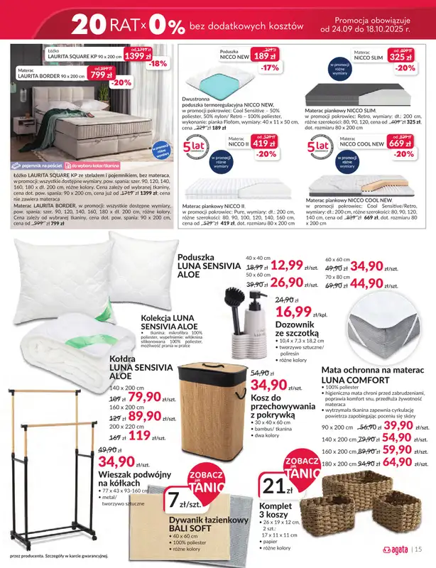 Salony Agata - gazetka promocyjna Gazetka od środy 24.09 do soboty 11.10 - strona 15