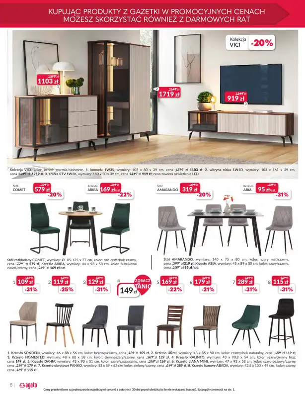 Salony Agata - gazetka promocyjna Gazetka od środy 24.09 do soboty 11.10 - strona 8