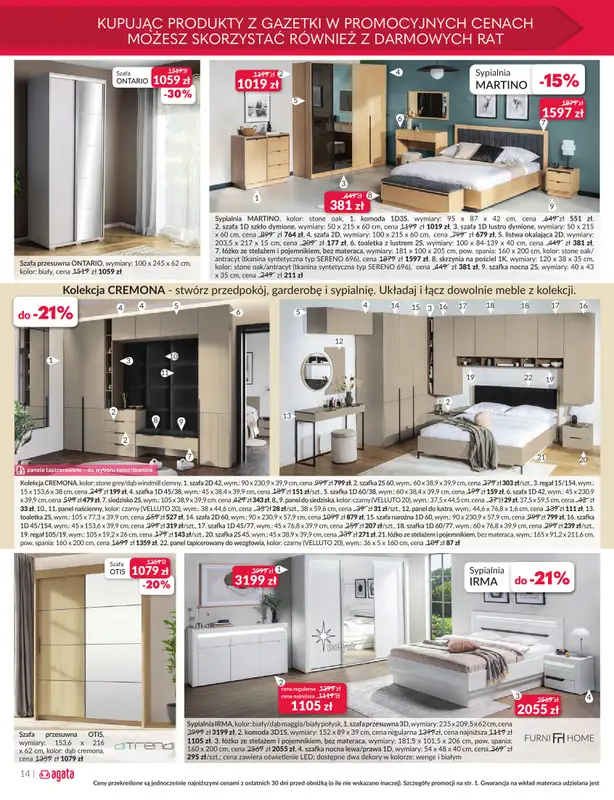 Salony Agata - gazetka promocyjna Gazetka od środy 24.09 do soboty 11.10 - strona 14