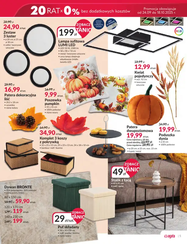 Salony Agata - gazetka promocyjna Gazetka od środy 24.09 do soboty 11.10 - strona 5