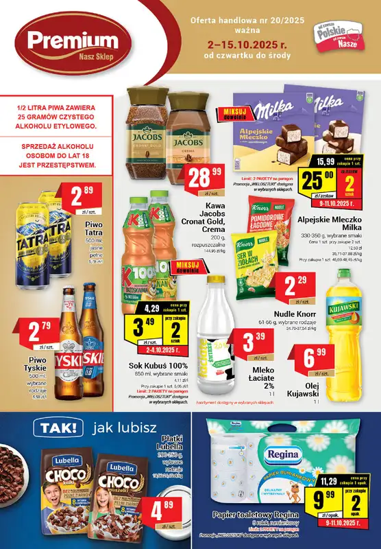 Premium - gazetka promocyjna Gazetka Premium od czwartku 02.10 do środy 15.10