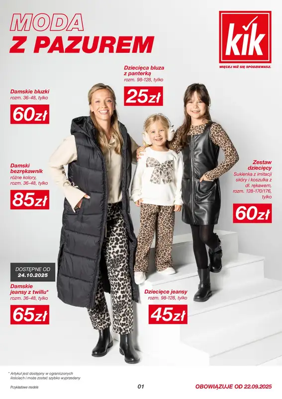 KiK - gazetka promocyjna Gazetka od poniedziałku 22.09 do niedzieli 28.09