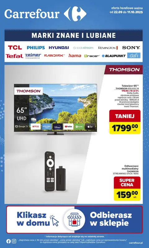 Carrefour - gazetka promocyjna Gazetka Marki znane i lubiane od poniedziałku 22.09 do soboty 11.10