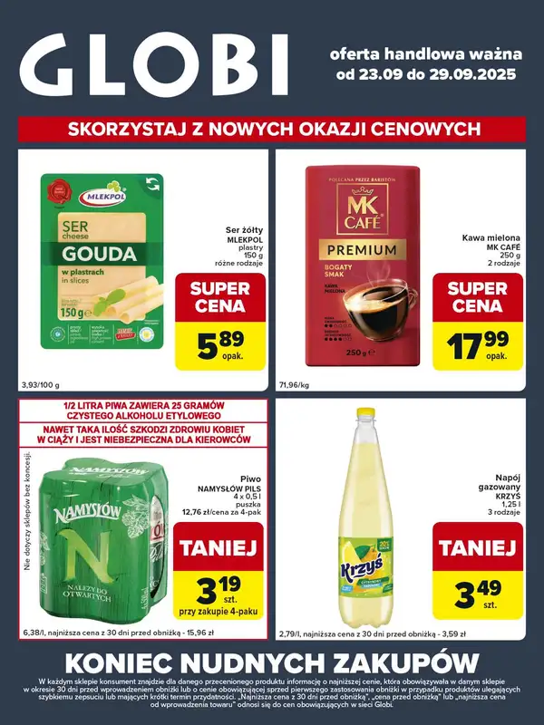 Globi - gazetka promocyjna Gazetka Globi od wtorku 23.09 do poniedziałku 29.09
