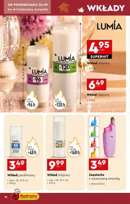 Biedronka - gazetka promocyjna Znicze w Biedronce od poniedziałku 22.09 do soboty 01.11 - strona 14