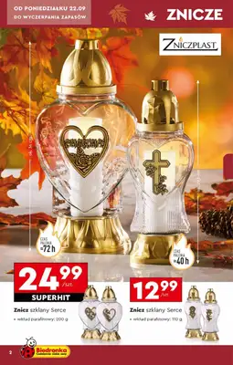 Biedronka - gazetka promocyjna Znicze w Biedronce od poniedziałku 22.09 do soboty 01.11 - strona 2