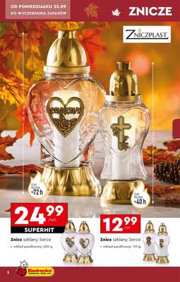 Biedronka - gazetka promocyjna Znicze w Biedronce od poniedziałku 22.09 do soboty 01.11 - strona 2 Biedronka - gazetka promocyjna Znicze w Biedronce od poniedziałku 22.09 do soboty 01.11 - strona 2