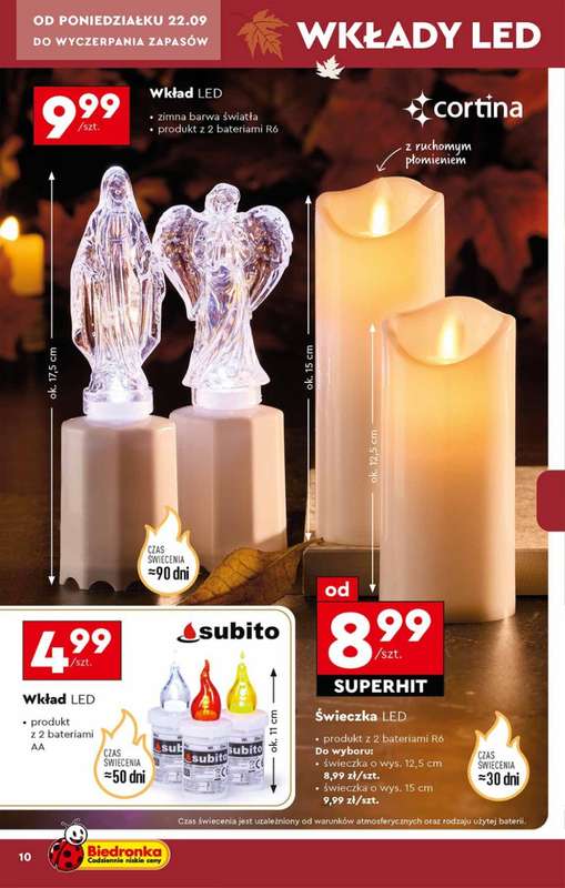 Biedronka - gazetka promocyjna Znicze w Biedronce od poniedziałku 22.09 do soboty 01.11 - strona 10