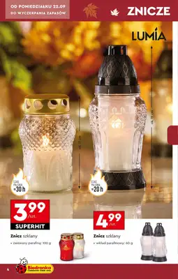 Biedronka - gazetka promocyjna Znicze w Biedronce od poniedziałku 22.09 do soboty 01.11 - strona 4