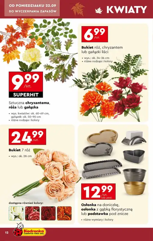 Biedronka - gazetka promocyjna Znicze w Biedronce od poniedziałku 22.09 do soboty 01.11 - strona 12