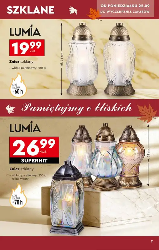 Biedronka - gazetka promocyjna Znicze w Biedronce od poniedziałku 22.09 do soboty 01.11 - strona 7