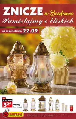 Biedronka - gazetka promocyjna Znicze w Biedronce od poniedziałku 22.09 do soboty 01.11