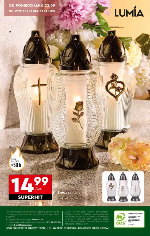 Biedronka - gazetka promocyjna Znicze w Biedronce od poniedziałku 22.09 do soboty 01.11 - strona 16