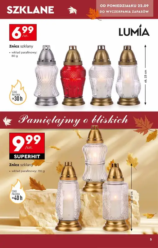 Biedronka - gazetka promocyjna Znicze w Biedronce od poniedziałku 22.09 do soboty 01.11 - strona 5