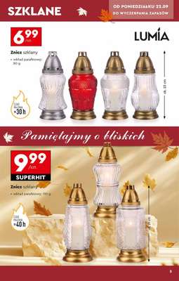 Biedronka - gazetka promocyjna Znicze w Biedronce od poniedziałku 22.09 do soboty 01.11 - strona 5 Biedronka - gazetka promocyjna Znicze w Biedronce od poniedziałku 22.09 do soboty 01.11 - strona 5
