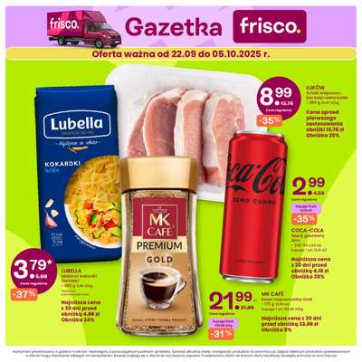 Frisco - gazetka promocyjna Gazetka od poniedziałku 22.09 do niedzieli 05.10