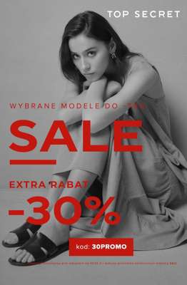 Top Secret - gazetka promocyjna Extra -30% na wyprzedaż od poniedziałku 22.09 do poniedziałku 29.09