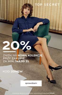 Top Secret - gazetka promocyjna -20% na nową kolekcję przy zakupach za min. 149,99 zł od poniedziałku 22.09 do piątku 26.09