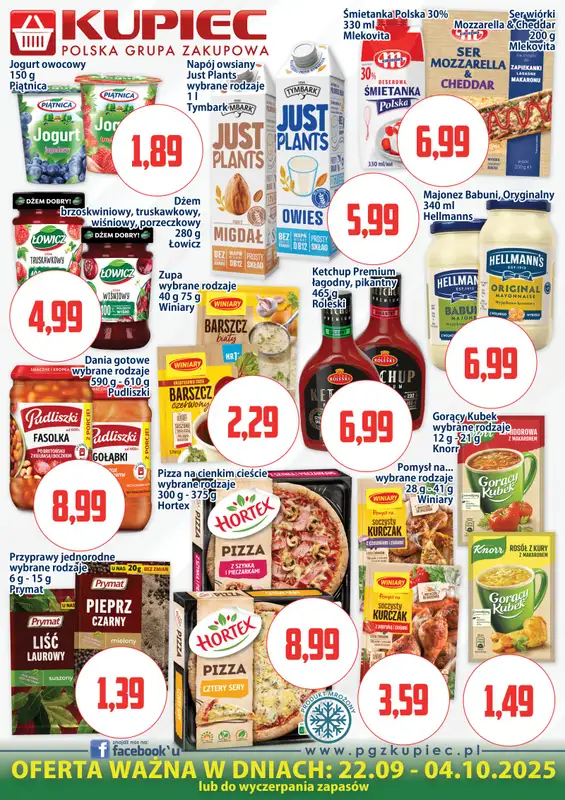Kupiec - gazetka promocyjna Oferta plakatowa od poniedziałku 22.09 do soboty 04.10