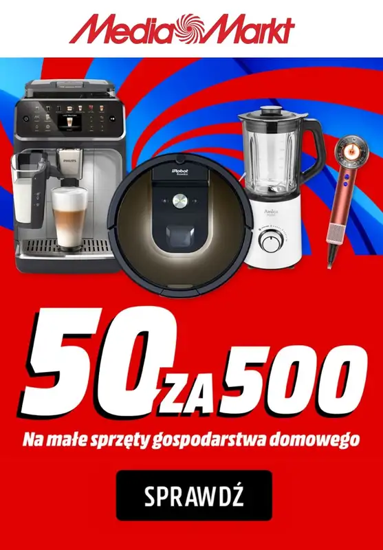 Media Markt - gazetka promocyjna -50 zł za każde wydane 500 zł przy zakupie małego AGD od poniedziałku 22.09 do wtorku 30.09