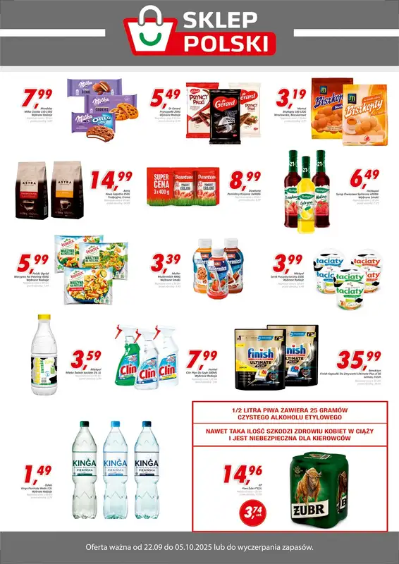 Sklep Polski - gazetka promocyjna Plakat promocyjny od poniedziałku 22.09 do niedzieli 05.10