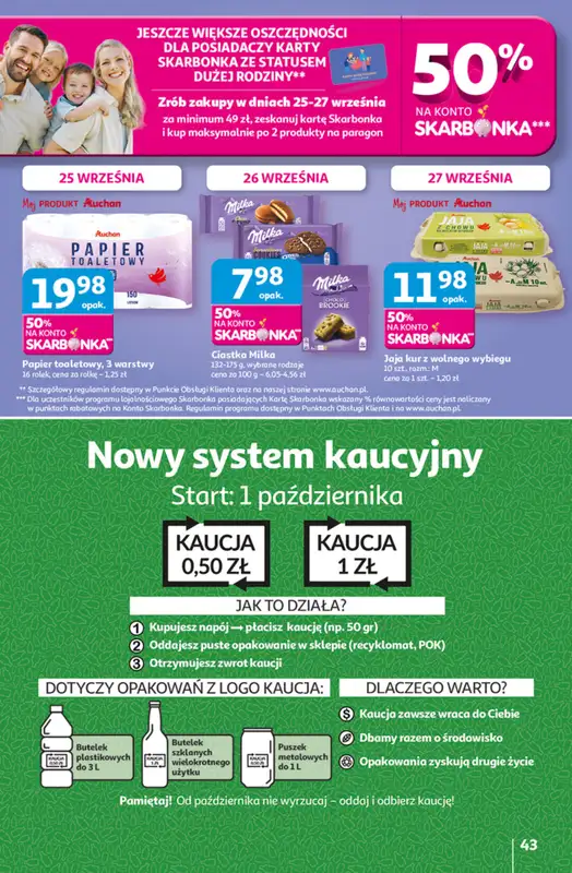 Auchan - gazetka promocyjna Gazetka Pewność niskich cen Hipermarket Auchan  do środy 01.10 - strona 43