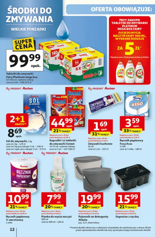 Auchan - gazetka promocyjna Gazetka Pewność niskich cen Hipermarket Auchan  do środy 01.10 - strona 12