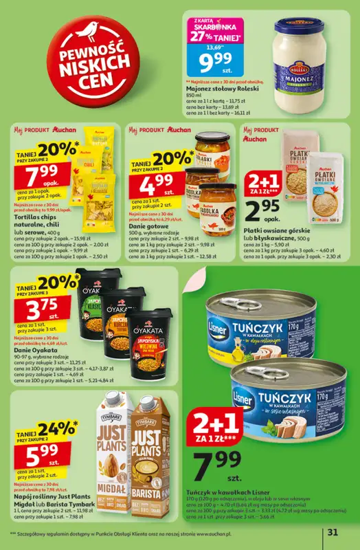 Auchan - gazetka promocyjna Gazetka Pewność niskich cen Hipermarket Auchan  do środy 01.10 - strona 31