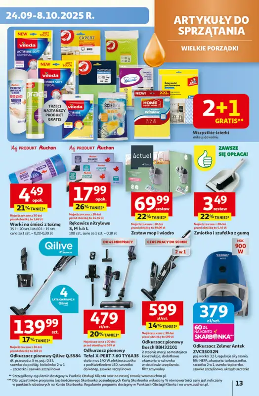Auchan - gazetka promocyjna Gazetka Pewność niskich cen Hipermarket Auchan  do środy 01.10 - strona 13