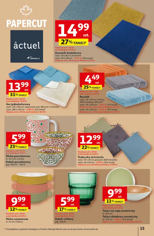 Auchan - gazetka promocyjna Gazetka Pewność niskich cen Hipermarket Auchan  do środy 01.10 - strona 15