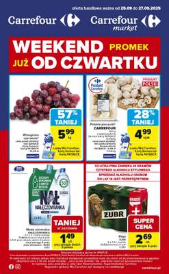 Carrefour Market - gazetka promocyjna Gazetka Weekend promek już od czwartku od czwartku 25.09 do soboty 27.09