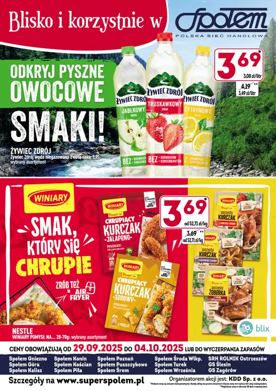 Społem - Blisko i Korzystnie - gazetka promocyjna Blisko i korzystnie w Społem od poniedziałku 29.09 do soboty 04.10