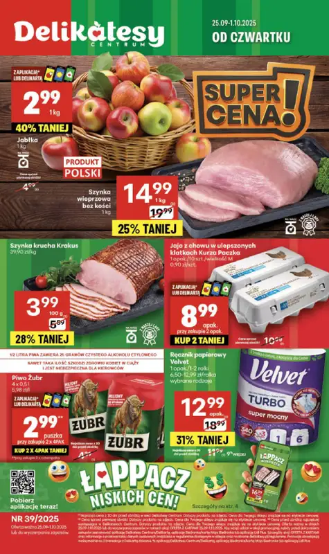 Delikatesy Centrum - gazetka promocyjna Gazetka  do środy 01.10