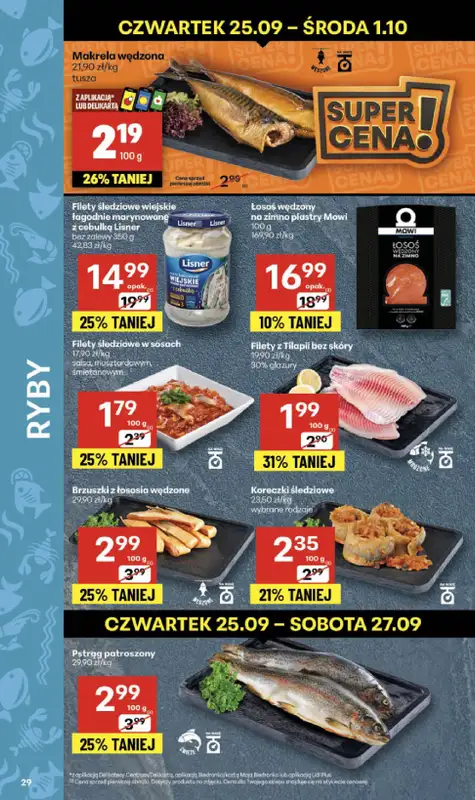 Delikatesy Centrum - gazetka promocyjna Gazetka  do środy 01.10 - strona 29