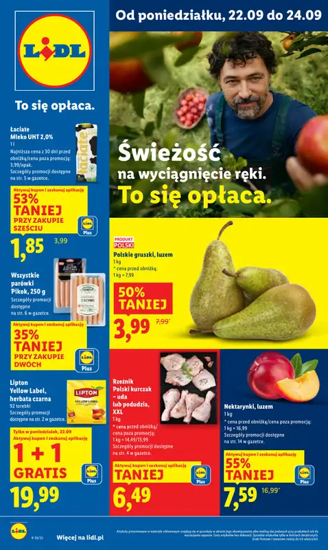 Lidl - gazetka promocyjna Oferta od poniedziałku od poniedziałku 22.09 do środy 24.09