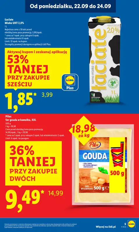 Lidl - gazetka promocyjna Oferta od poniedziałku od poniedziałku 22.09 do środy 24.09 - strona 5