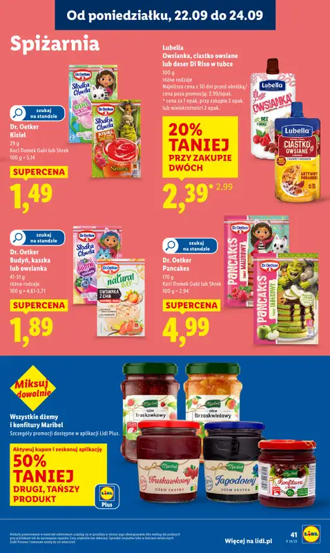 Lidl - gazetka promocyjna Oferta od poniedziałku od poniedziałku 22.09 do środy 24.09 - strona 47