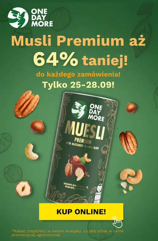 One Day More - gazetka promocyjna Musli Premium taniej aż 64% od czwartku 25.09 do niedzieli 28.09