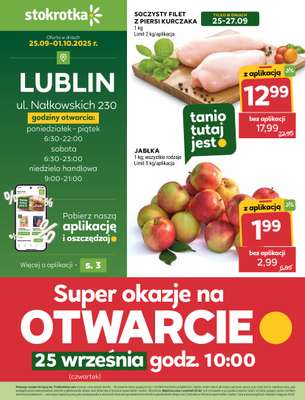 Stokrotka - gazetka promocyjna WIELKIE OTWARCIE! LUBLIN, ul. Nałkowskich 230 od czwartku 25.09 do środy 01.10