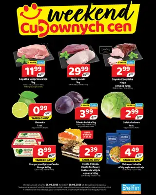 Delfin - gazetka promocyjna Weekend cudownych cen od czwartku 25.09 do niedzieli 28.09