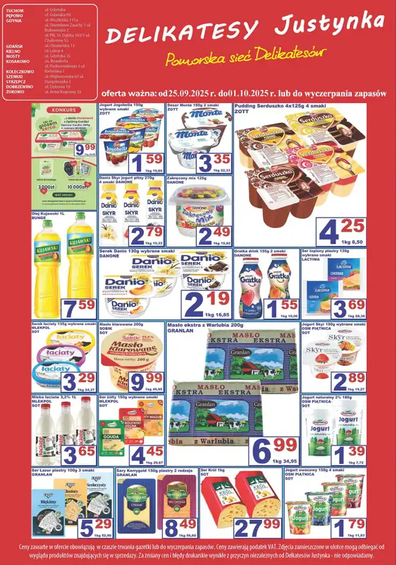 Delikatesy Justynka - gazetka promocyjna Gazetka od czwartku 25.09 do środy 01.10 - strona 2