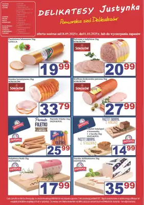 Delikatesy Justynka - gazetka promocyjna Gazetka od czwartku 25.09 do środy 01.10 - strona 6
